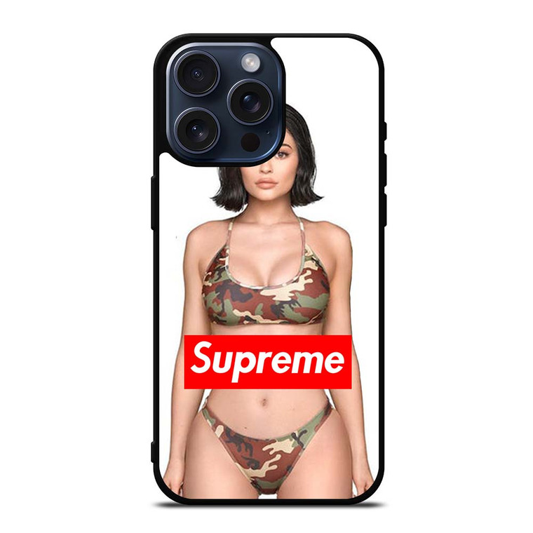 KYLIE JENNER SUPREME CAMO iPhone 15 Pro Max Case Cover
