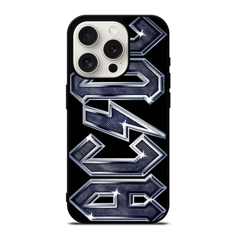 ACDC METAL CARBON LOGO iPhone 15 Pro Case Cover