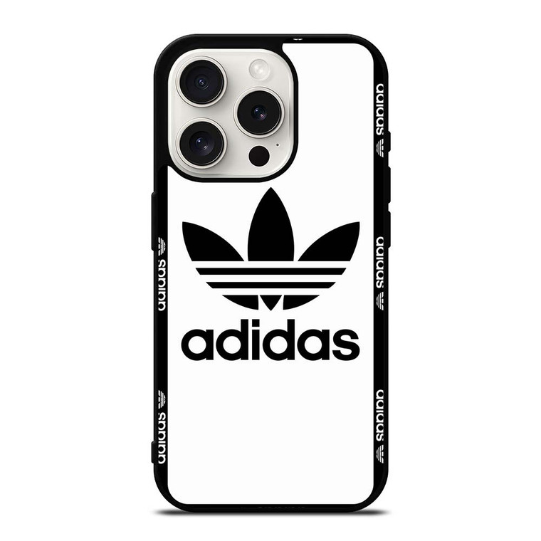 ADIDAS TREFOIL ROUND WHITE iPhone 15 Pro Case Cover