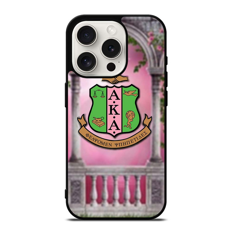 AKA PINK AND GREEN LOGO iPhone 15 Pro Case Cover