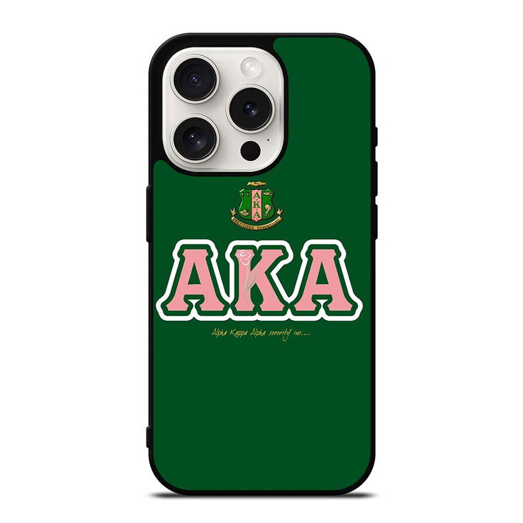 AKA PINK AND GREEN SIMPLE LOGO iPhone 15 Pro Case Cover