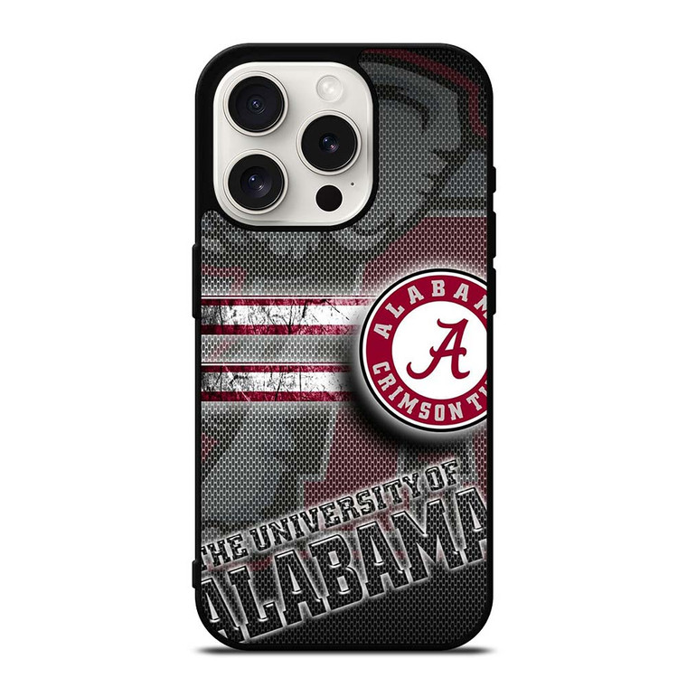 ALABAMA CRIMSON TIDE CARBON iPhone 15 Pro Case Cover