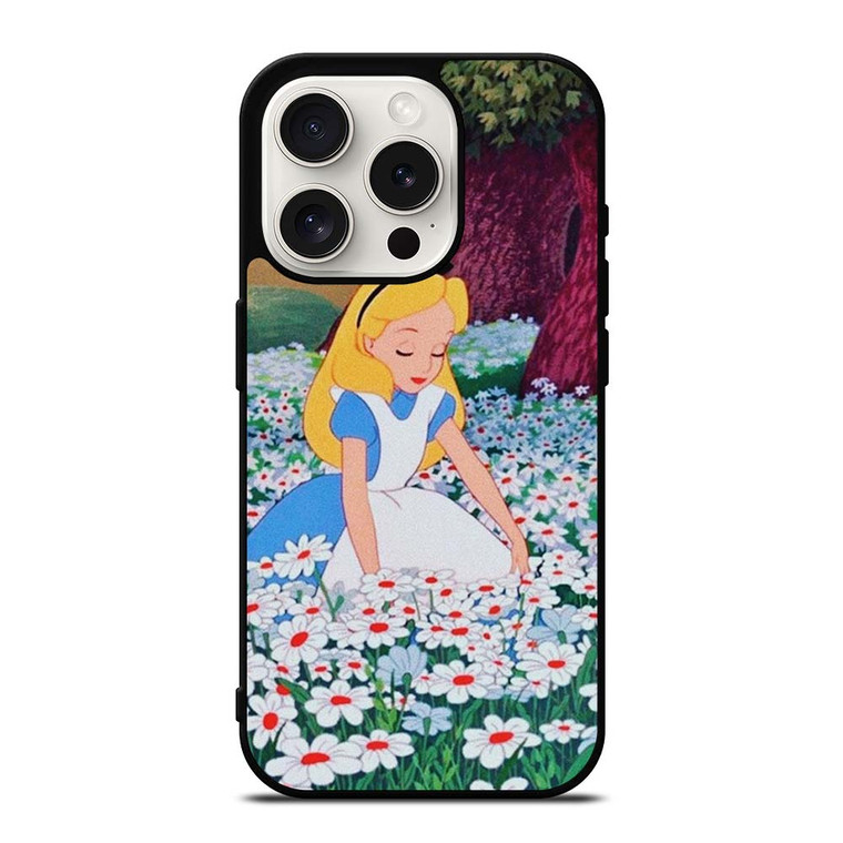 ALICE IN WONDERLAND FLOWER iPhone 15 Pro Case Cover