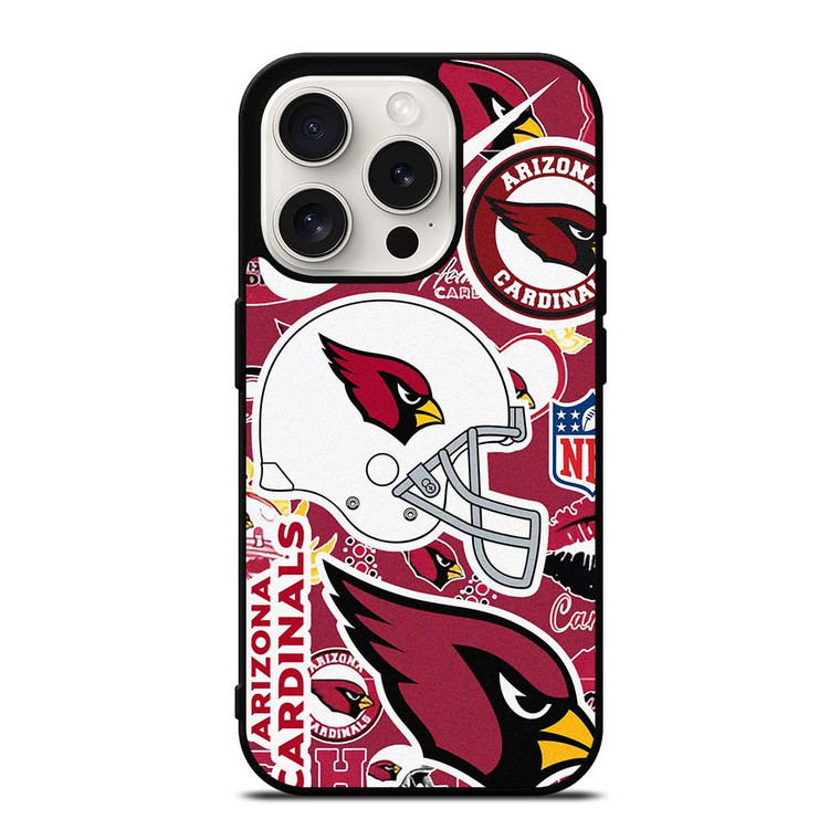 ARIZONA CARDINALS NFL STICKER BOMB iPhone 15 Pro Case Cover