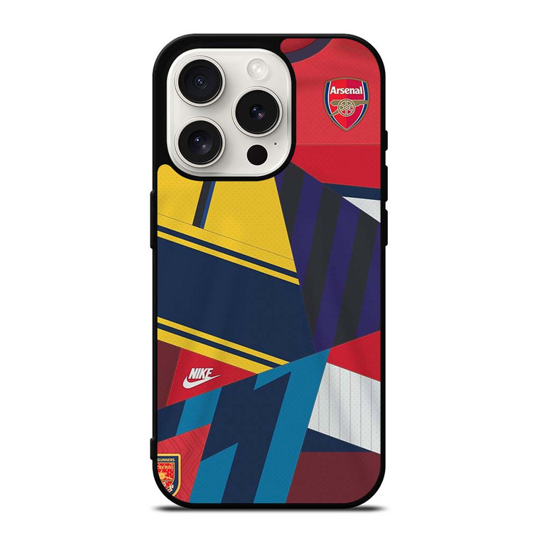 ARSENAL FC RETRO JERSEY COLLAGE iPhone 15 Pro Case Cover