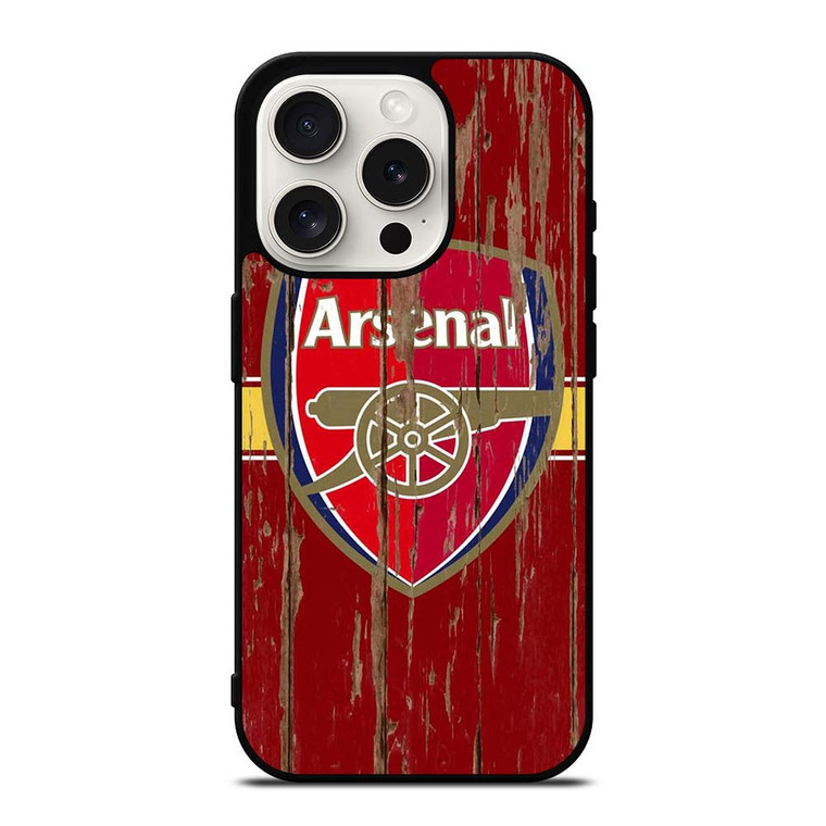 ARSENAL FC WOODEN LOGO iPhone 15 Pro Case Cover