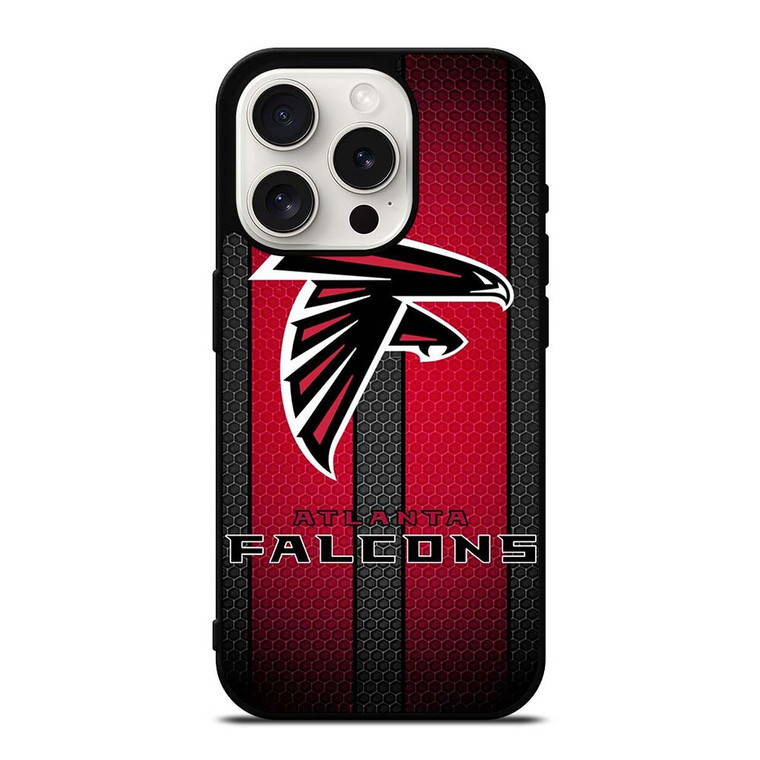 ATLANTA FALCONS METAL LOGO NFL iPhone 15 Pro Case Cover
