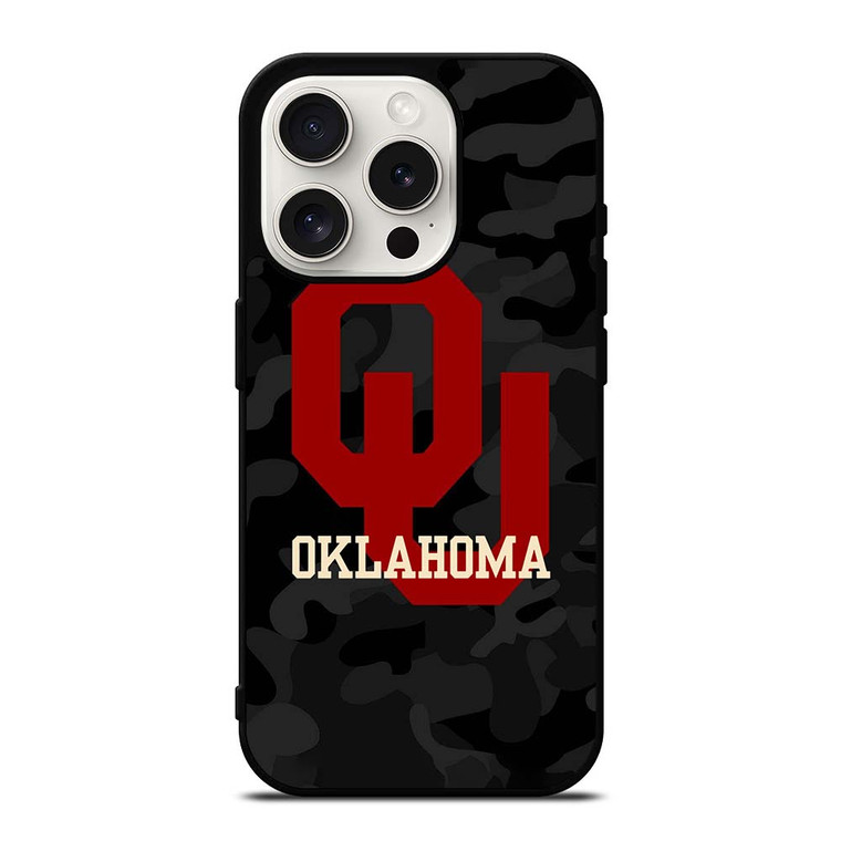 CAMO OKLAHOMA SOONERS LOGO iPhone 15 Pro Case Cover