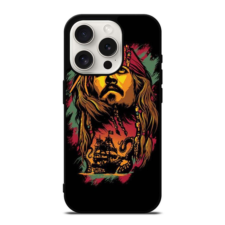 CAPTAIN JACK PIRATES OF THE CARIBBEAN ART iPhone 15 Pro Case Cover