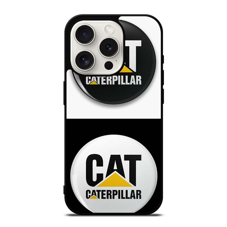 CAT CATERPILLAR WHITE BLACK iPhone 15 Pro Case Cover