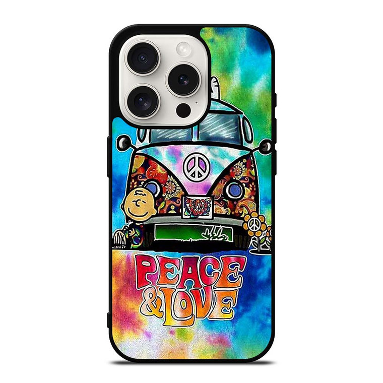 CHARLIE BROWN PEANUTS PEACE LOVE iPhone 15 Pro Case Cover
