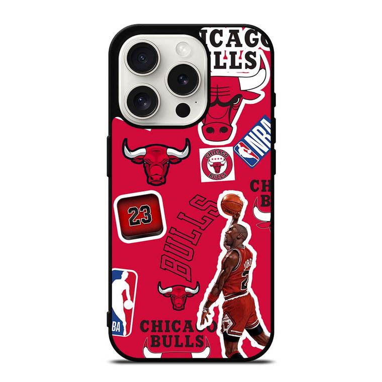 CHICAGO BULLS STICKER BOMB iPhone 15 Pro Case Cover