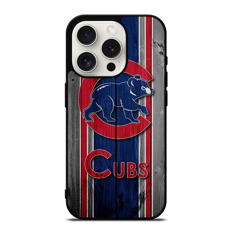 CHICAGO CUBS WOODEN LOGO iPhone 15 Pro Case Cover