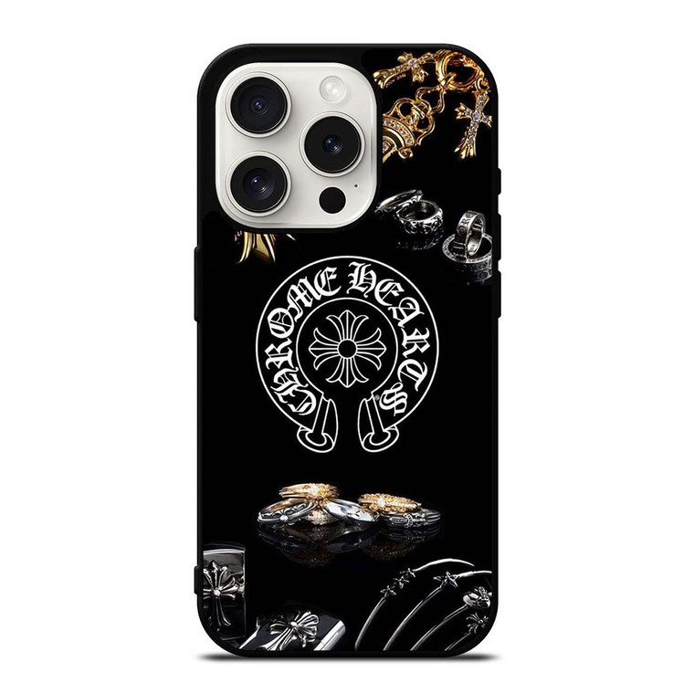 CHROME HEARTS METAL LOGO iPhone 15 Pro Case Cover