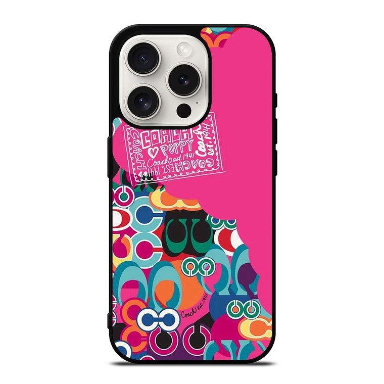 COACH NEW YORK POPPY COLOR FULL iPhone 15 Pro Case Cover