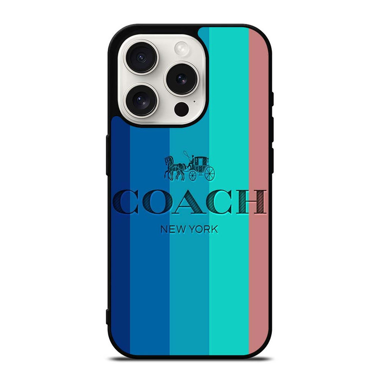 COACH NEW YORK STRIPES iPhone 15 Pro Case Cover