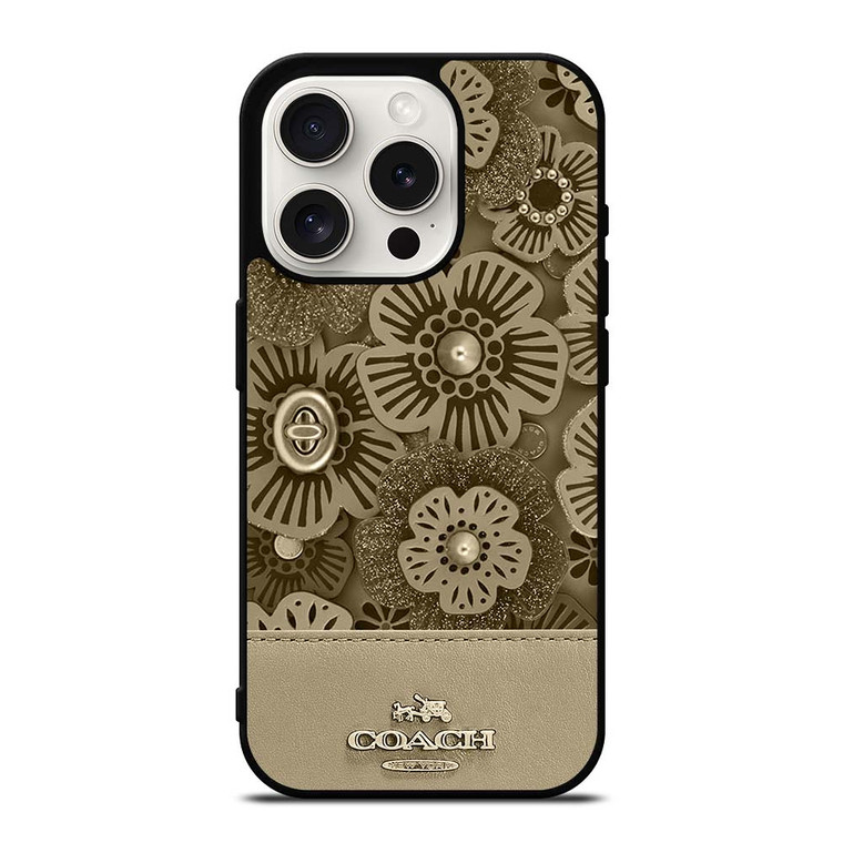 COACH NEW YORK TEA ROSE 2 iPhone 15 Pro Case Cover