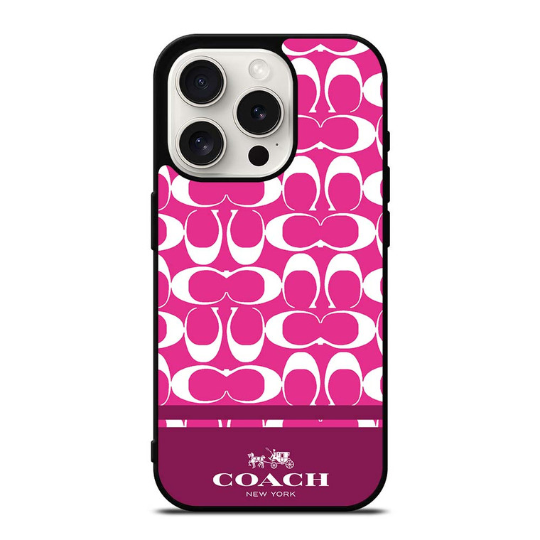 COACH PINK NEW YORK iPhone 15 Pro Case Cover