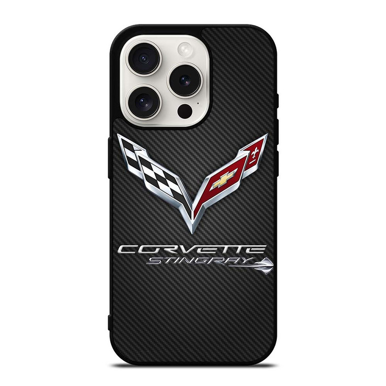 CORVETTE STINGRAY C7 CARBON LOGO iPhone 15 Pro Case Cover