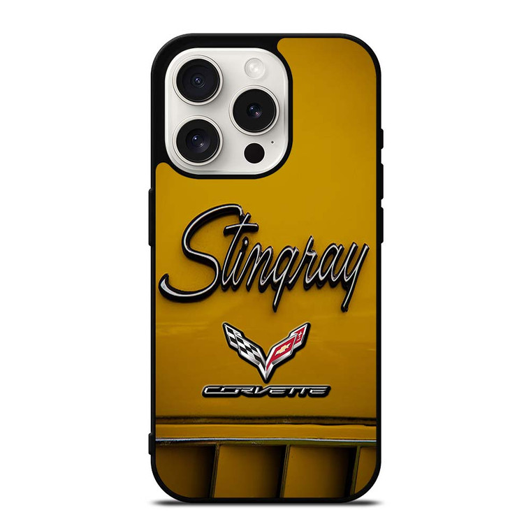 CORVETTE STINGRAY LOGO YELLOW iPhone 15 Pro Case Cover