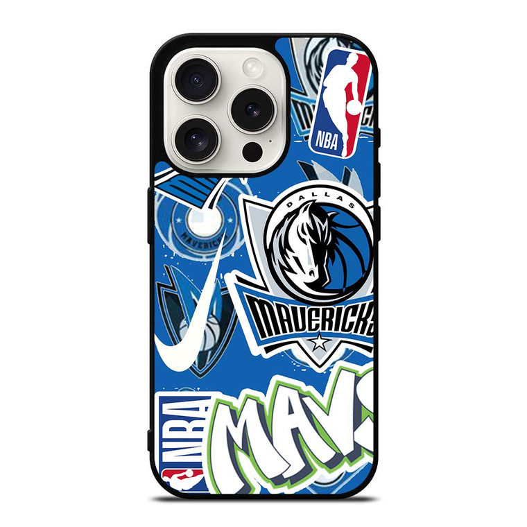 DALLAS MAVERICKS NBA STICKER BOMB iPhone 15 Pro Case Cover