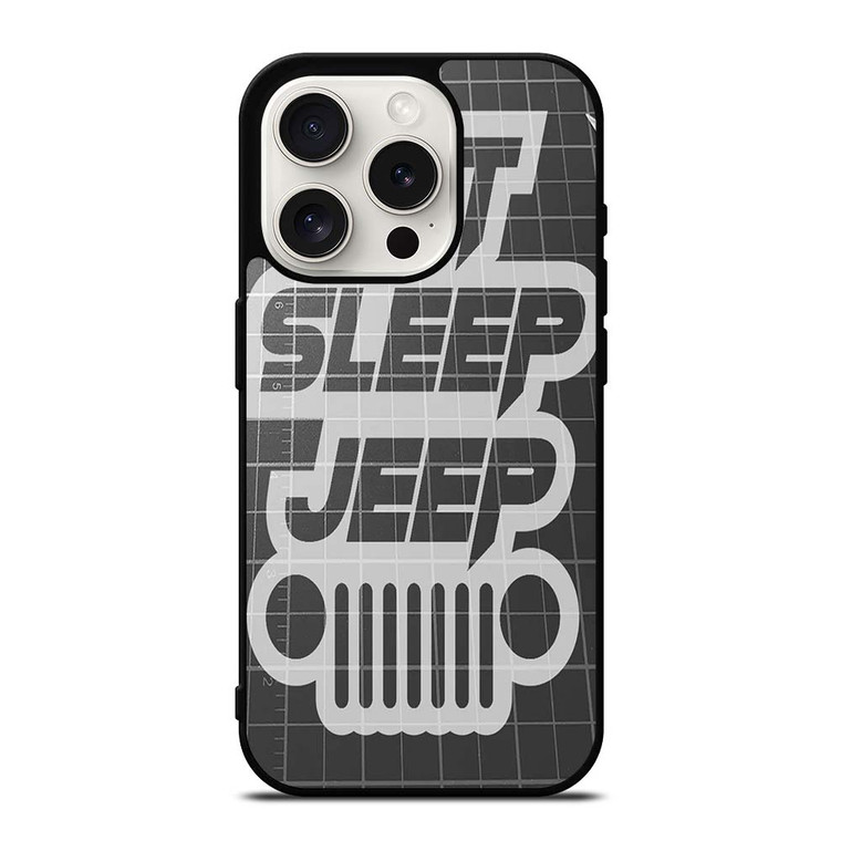 EAT SLEEP JEEP LOGO iPhone 15 Pro Case Cover