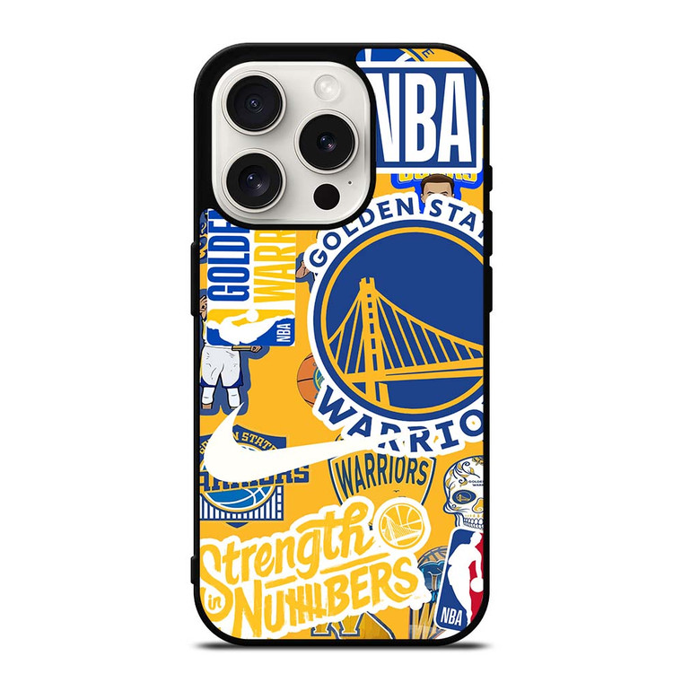 GOLDEN STATE WARRIORS NBA STICKER BOMB iPhone 15 Pro Case Cover