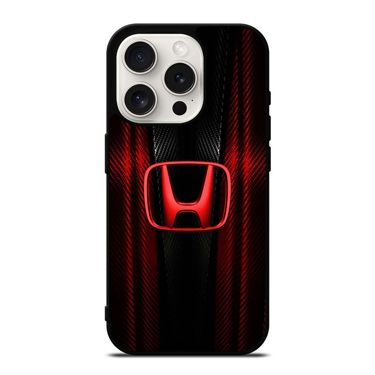 HONDA LOGO RED CARBON iPhone 15 Pro Case Cover