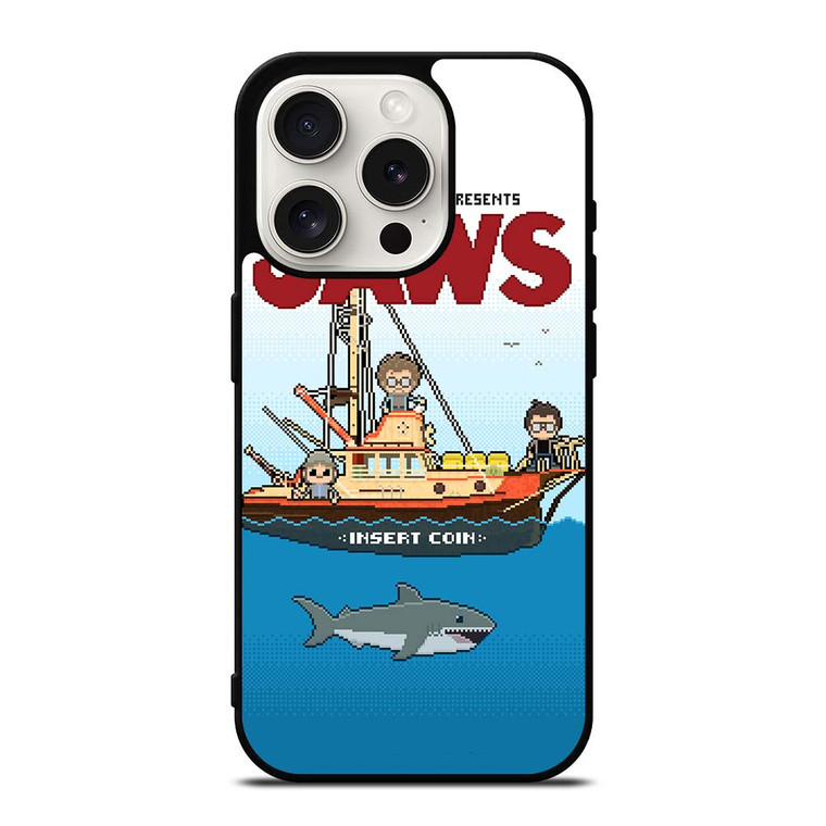 JAWS LOGO 8 BIT iPhone 15 Pro Case Cover