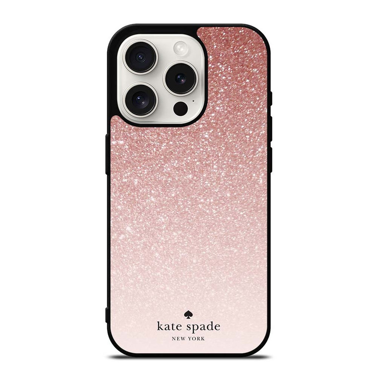 KATE SPADE NEW YORK ROSE WHITE GLITTER iPhone 15 Pro Case Cover