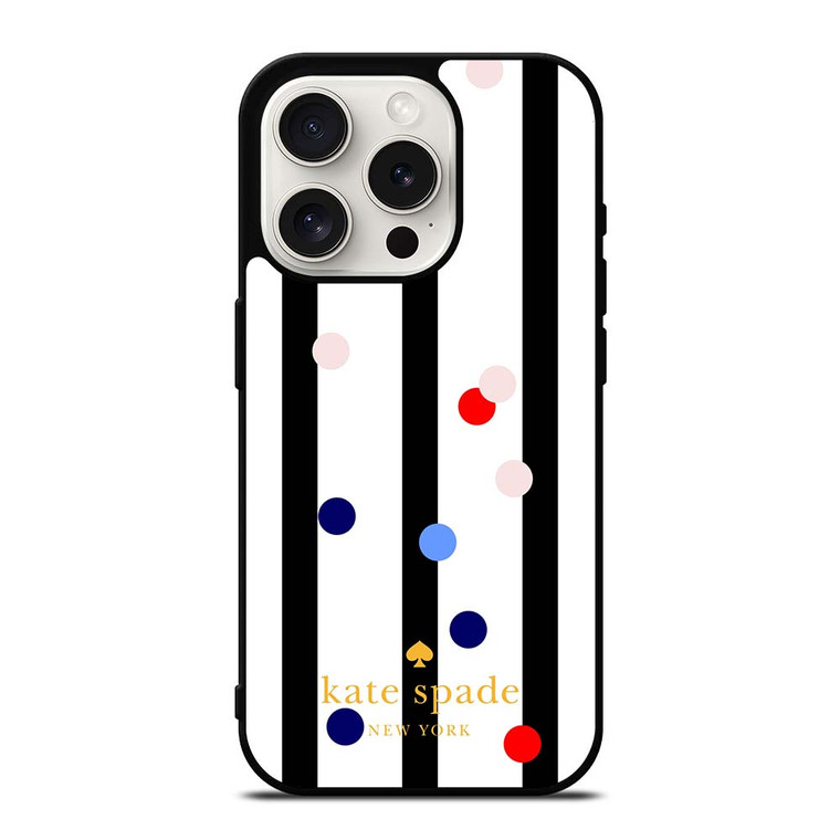 KATE SPADE STRIPE POLKADOTS iPhone 15 Pro Case Cover