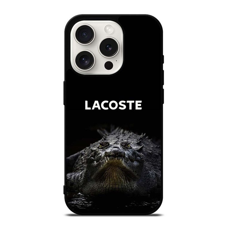 LACOSTE CROCODILE BLACK iPhone 15 Pro Case Cover