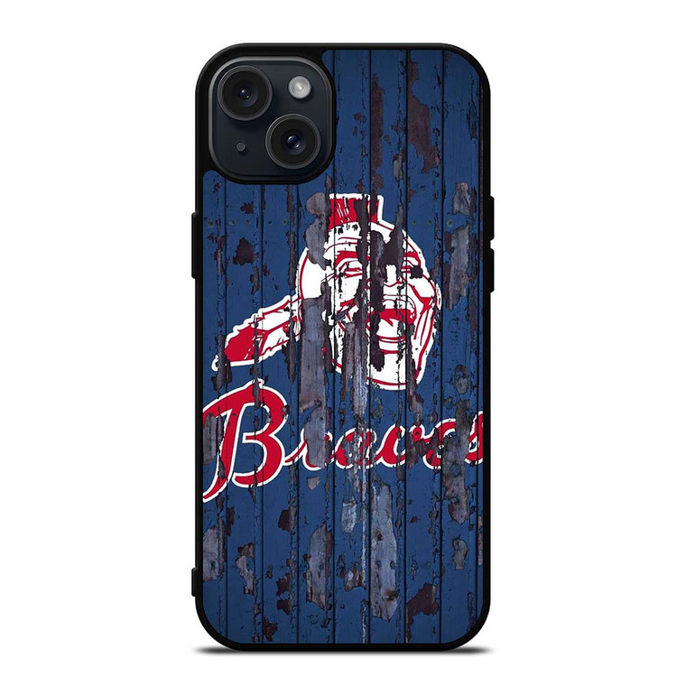 ATLANTA BRAVES RUSTY WOOD iPhone 15 Plus Case Cover