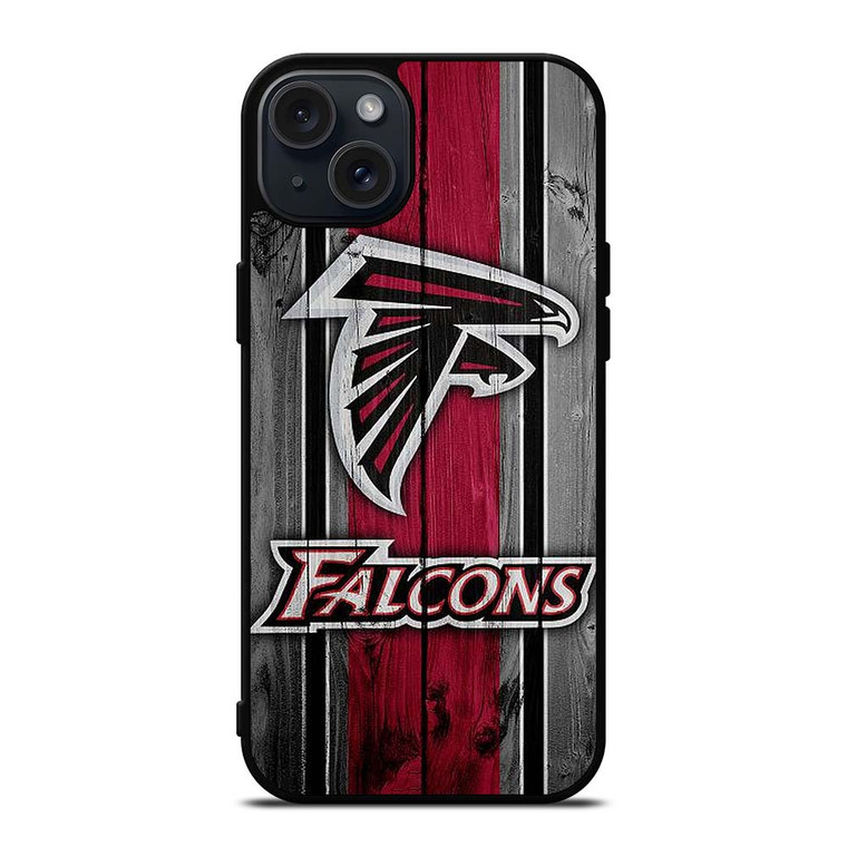 ATLANTA FALCONS WOODEN LOGO iPhone 15 Plus Case Cover