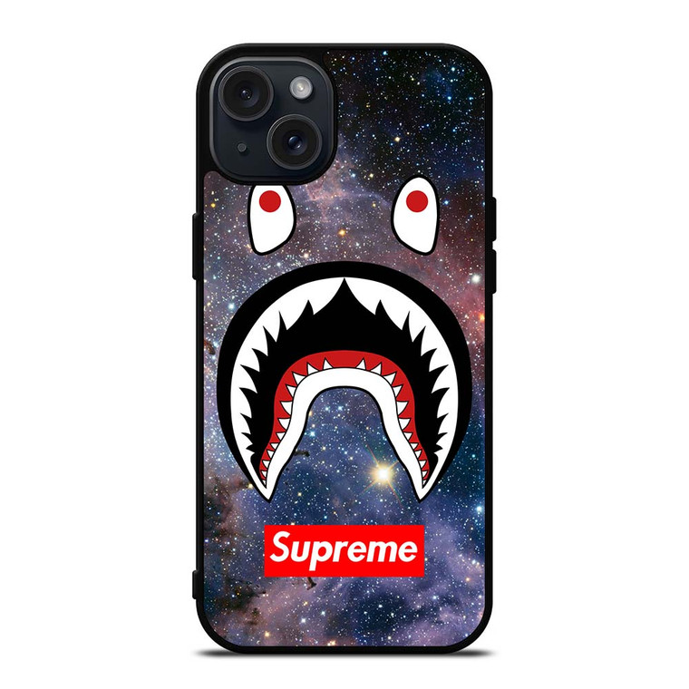 BAPE CAMO SHARK SUPREME NEBULA iPhone 15 Plus Case Cover