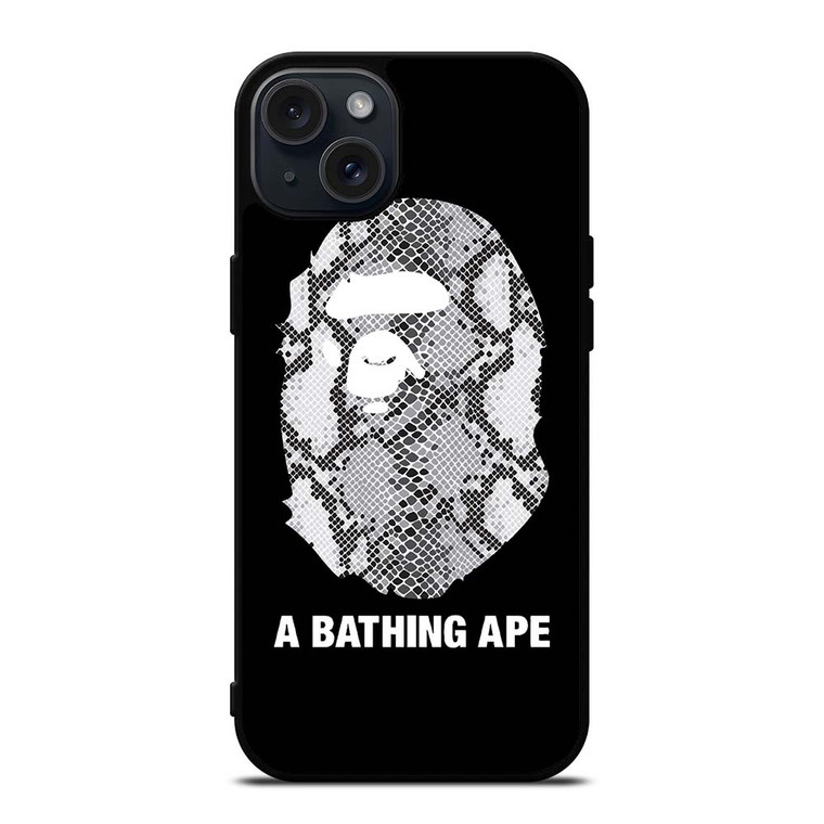 BATHING APE SNAKE SKIN iPhone 15 Plus Case Cover
