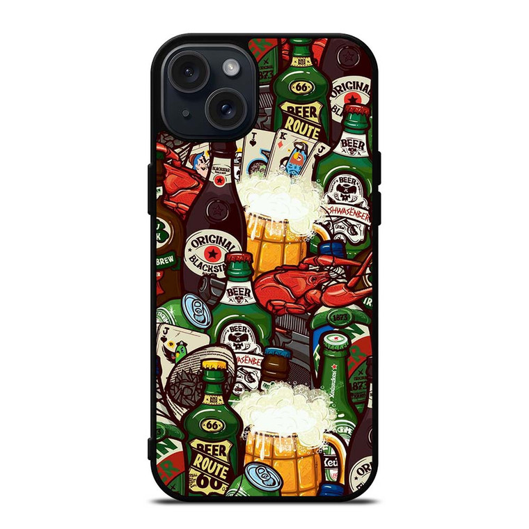 BEER BOTTLE CARTOON iPhone 15 Plus Case Cover