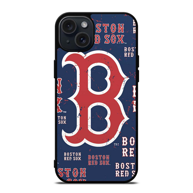 BOSTON RED SOX LOGO COLLAGE iPhone 15 Plus Case Cover