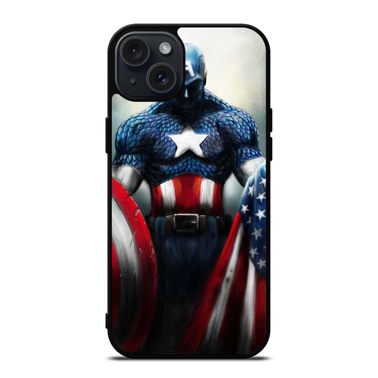 CAPTAIN AMERICA MARVEL ART iPhone 15 Plus Case Cover