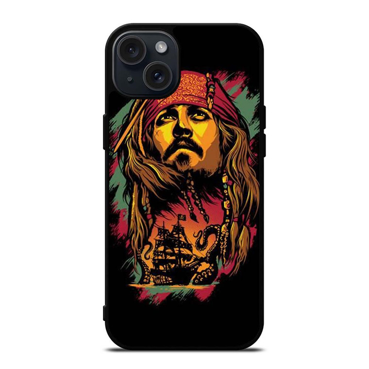 CAPTAIN JACK PIRATES OF THE CARIBBEAN ART iPhone 15 Plus Case Cover