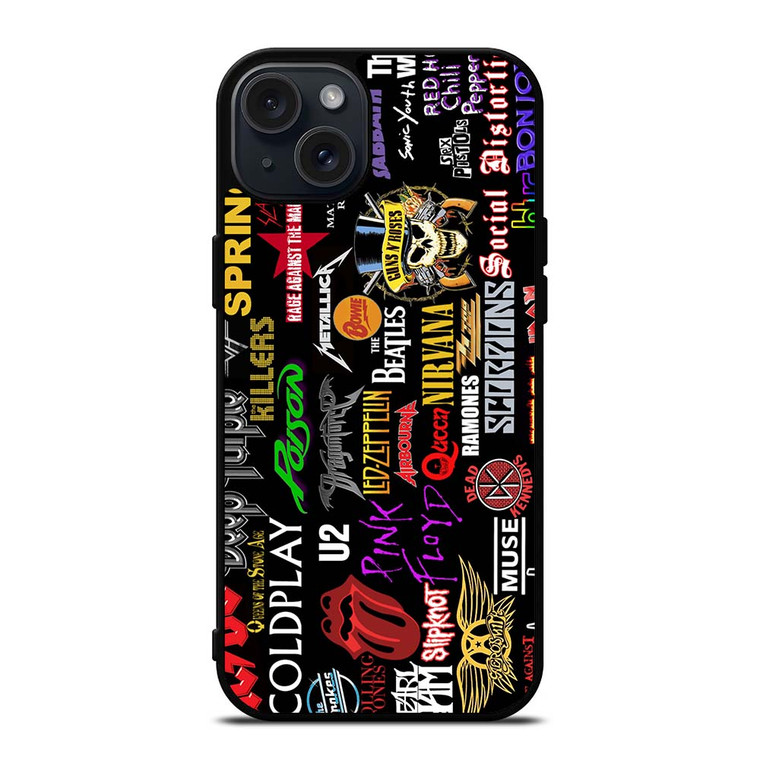 CLASSIC ROCK BAND COLLAGE iPhone 15 Plus Case Cover