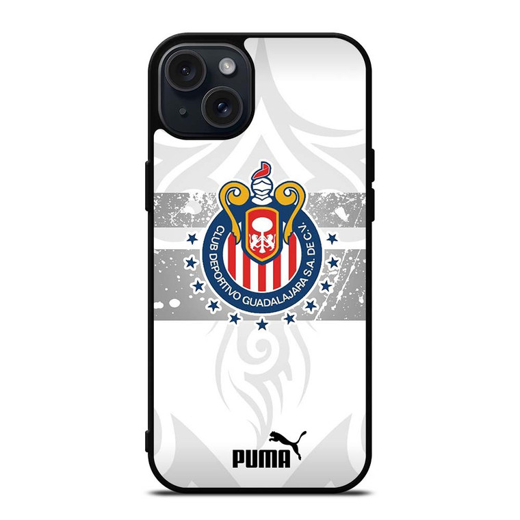 CLUB DEPORTIVO GUADALAJARA PUMA WHITE iPhone 15 Plus Case Cover