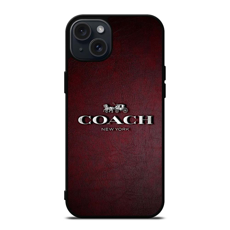 COACH NEW YORK LOGO LEATHER iPhone 15 Plus Case Cover COACH NEW YORK LOGO LEATHER iPhone 15 Plus Case Cover