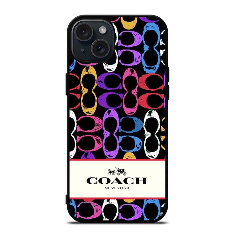 COACH NEW YORK PATTERN COLOR iPhone 15 Plus Case Cover