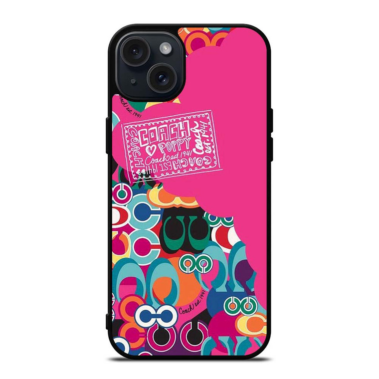 COACH NEW YORK POPPY COLOR FULL iPhone 15 Plus Case Cover
