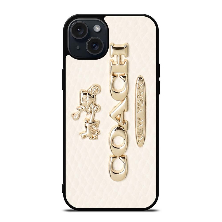 COACH PINK PATTERN MATE iPhone 15 Plus Case Cover