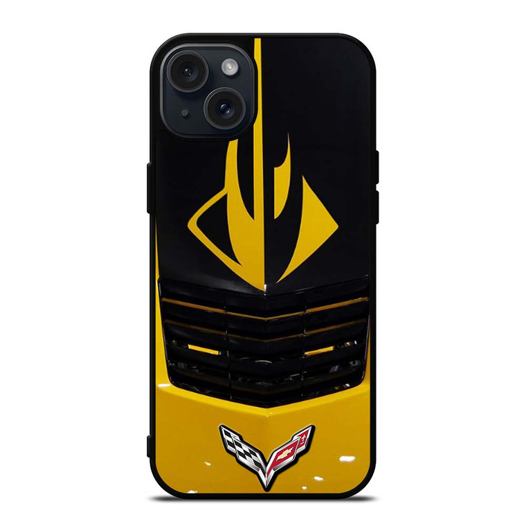 CORVETTE STINGRAY YELLOW GRILLES iPhone 15 Plus Case Cover