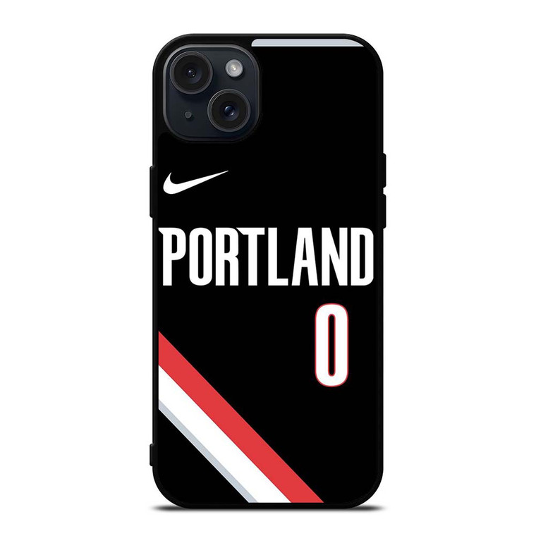 DAMIAN LILLARD PORTLAND TRAIL BLAZERS BLACK iPhone 15 Plus Case Cover