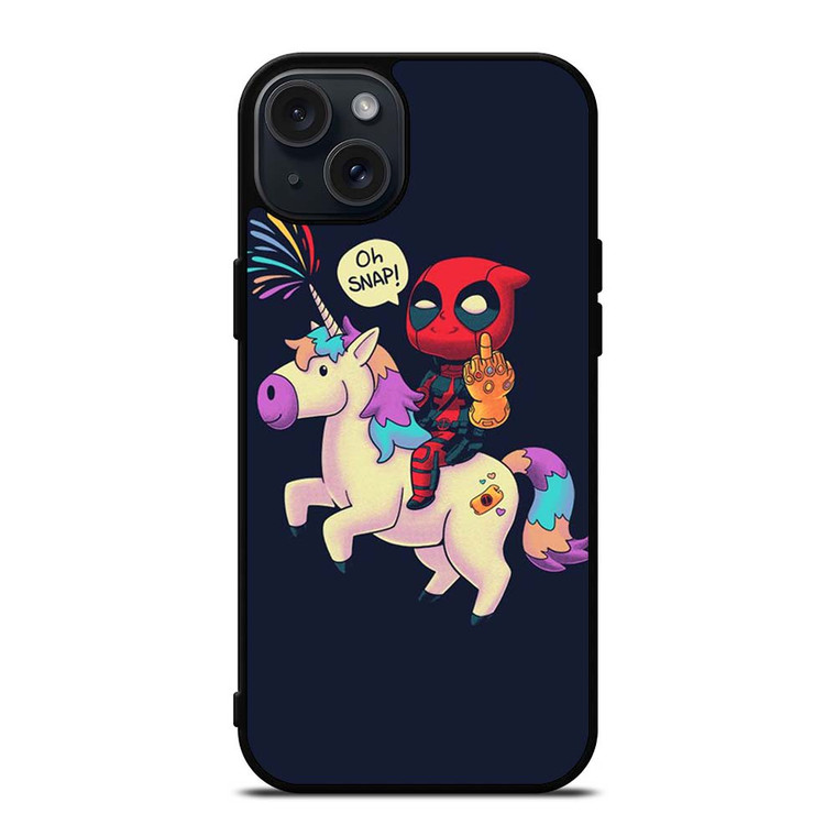 DEADPOOL UNICORN MIDDLE FINGERS iPhone 15 Plus Case Cover
