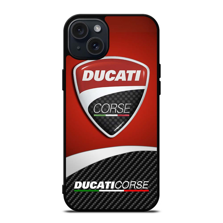 DUCATI CORSE LOGO CARBON iPhone 15 Plus Case Cover